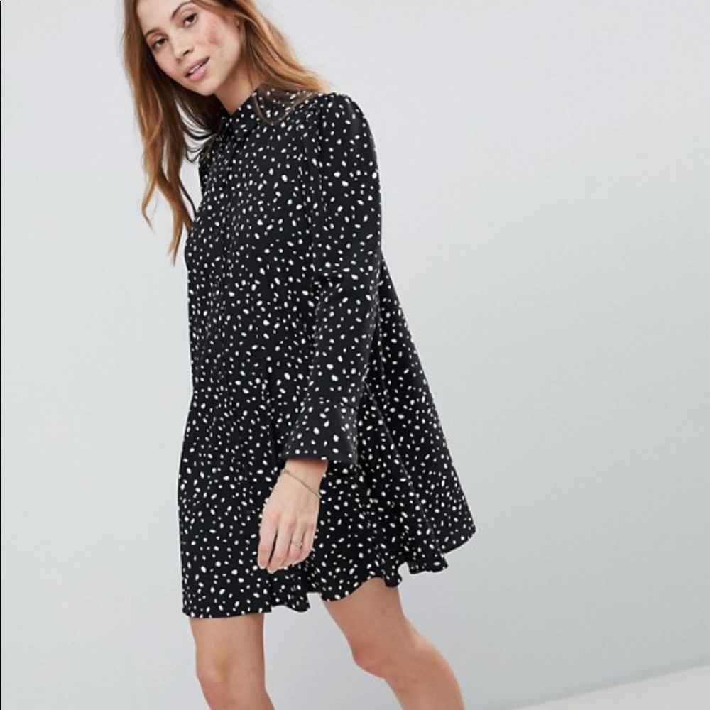 ISO ASOS scatter dot polka dot shirt mini dress